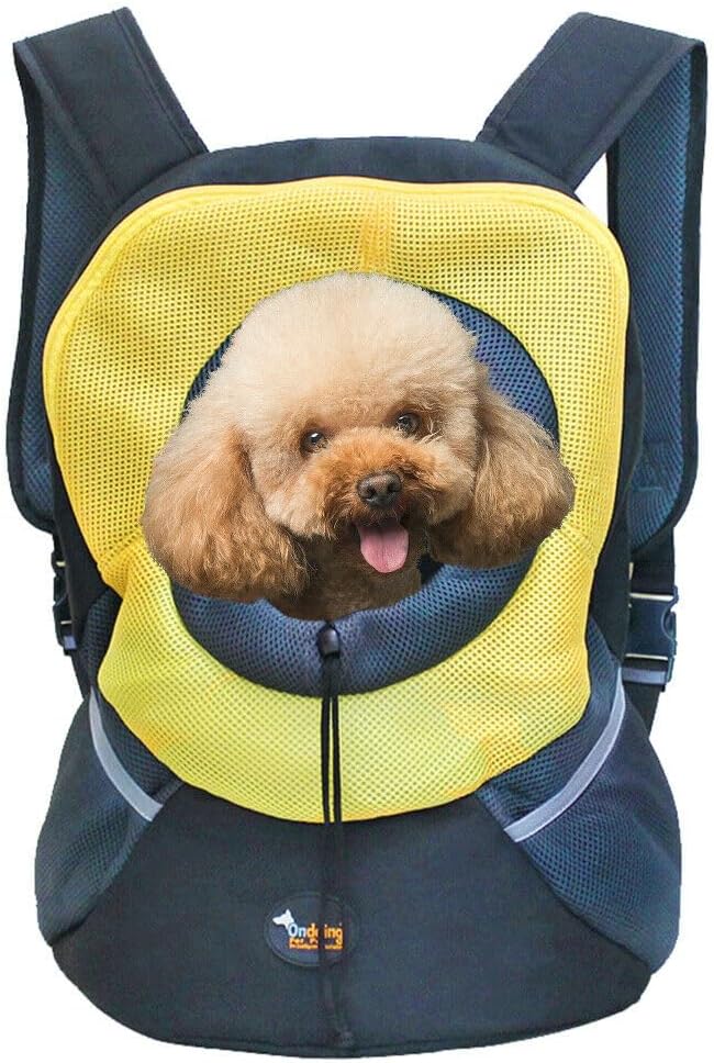 Ondoing Pet Carrier Backpack Adjustable Dog Puppy Cat Front Carrier Head Out