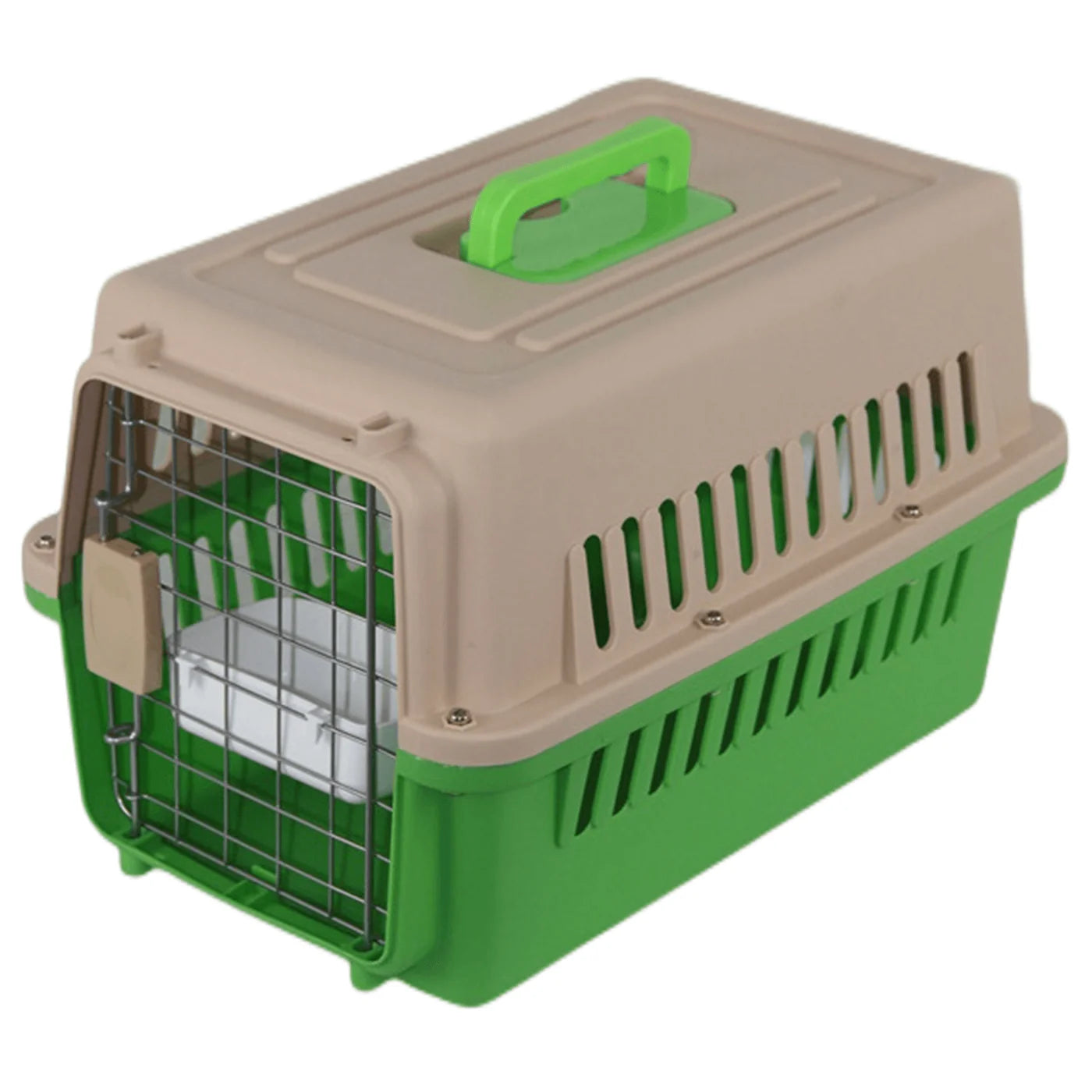 YES4PETS NEW MEDIUM DOG CAT RABBIT CRATE PET AIRLINE CARRIER CAGE WITH BOWL & TRAY PINK
