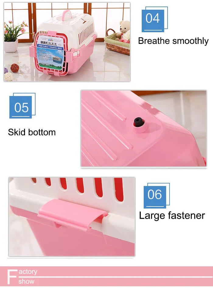 YES4PETS SMALL DOG CAT CRATE PET CARRIER RABBIT GUINEA PIG CAGE WITH TRAY-PINK