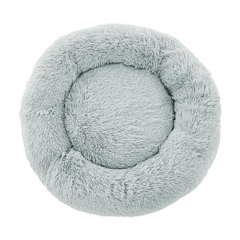 i.Pet Pet Bed Dog Cat 90cm Large Calming Soft Plush White Brown Supplier SKU: PET-BED-D90-WHBR