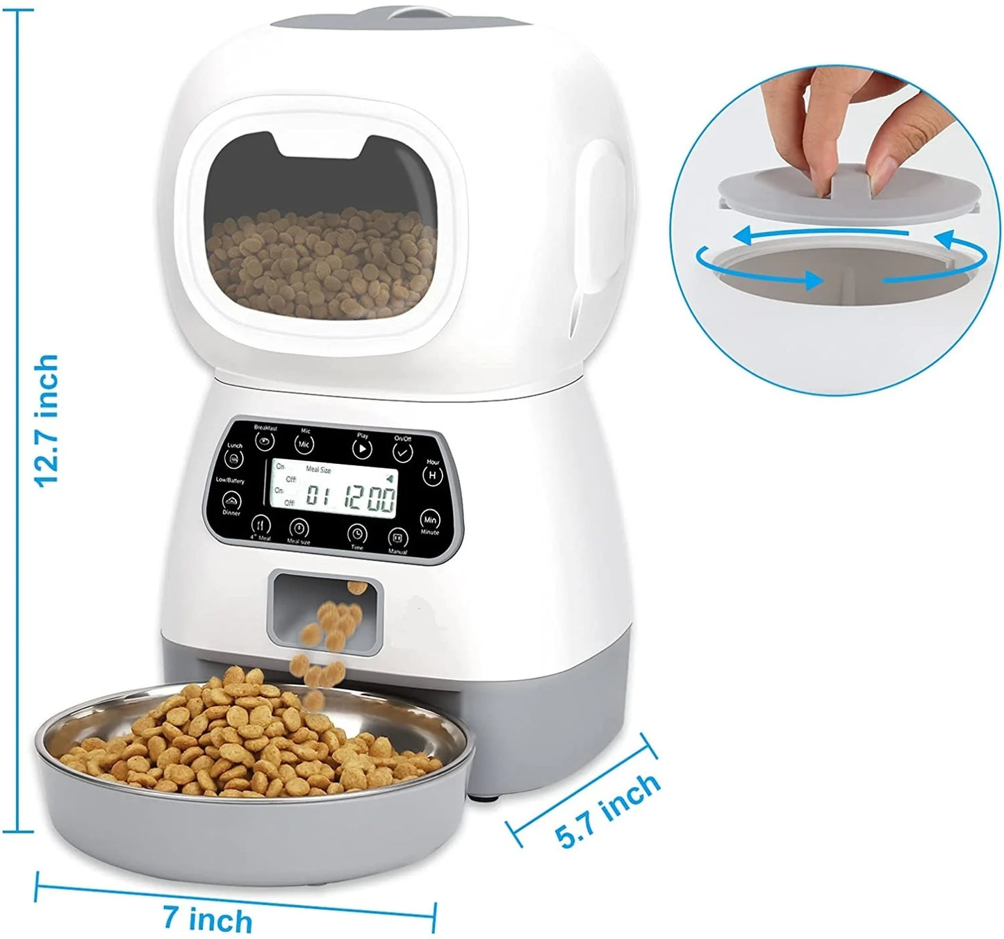 YES4PETS 3.5L Visible Automatic Digital Pet Dog Cat Feeder Food Bowl Dispenser $140.00 AUD