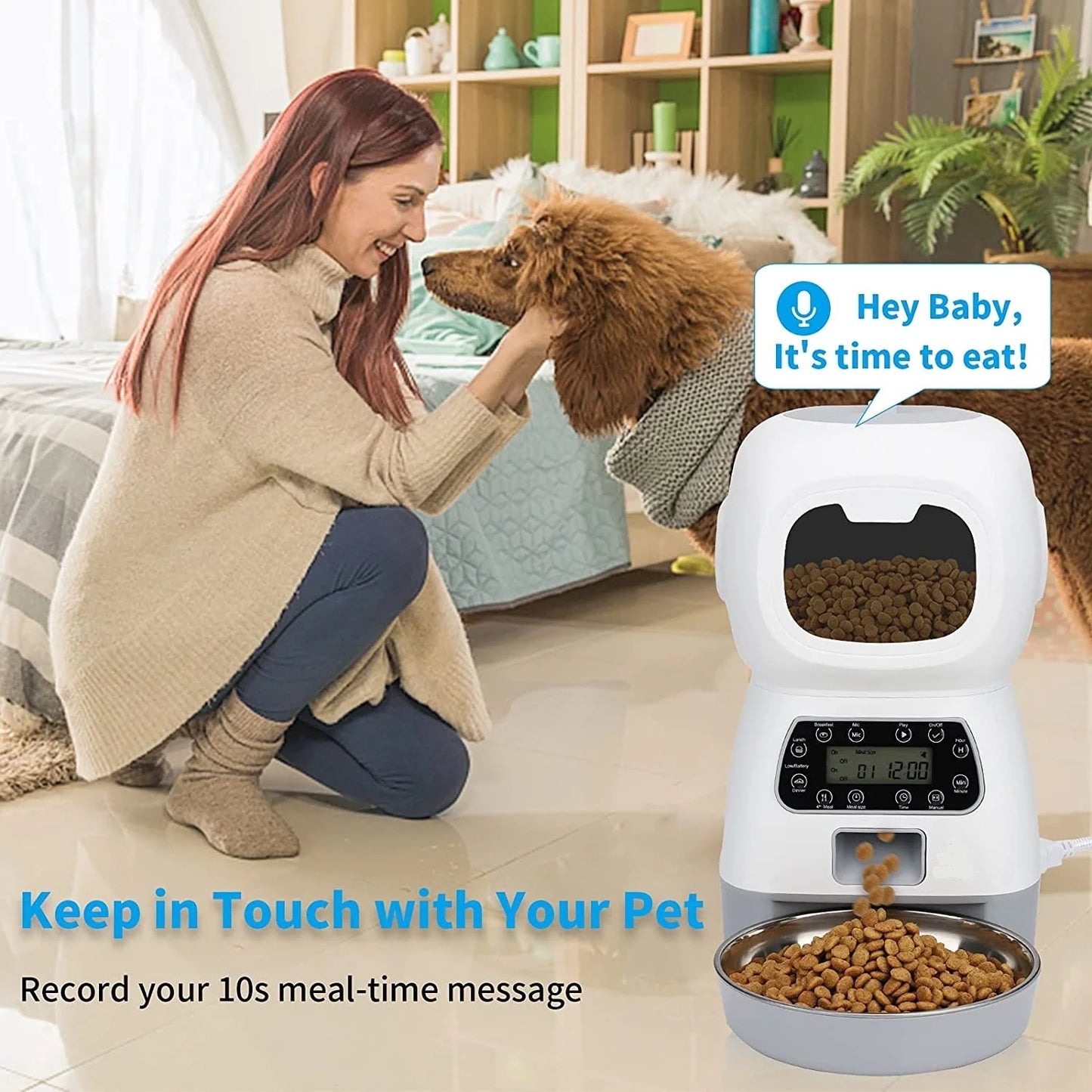 YES4PETS 3.5L Visible Automatic Digital Pet Dog Cat Feeder Food Bowl Dispenser $140.00 AUD