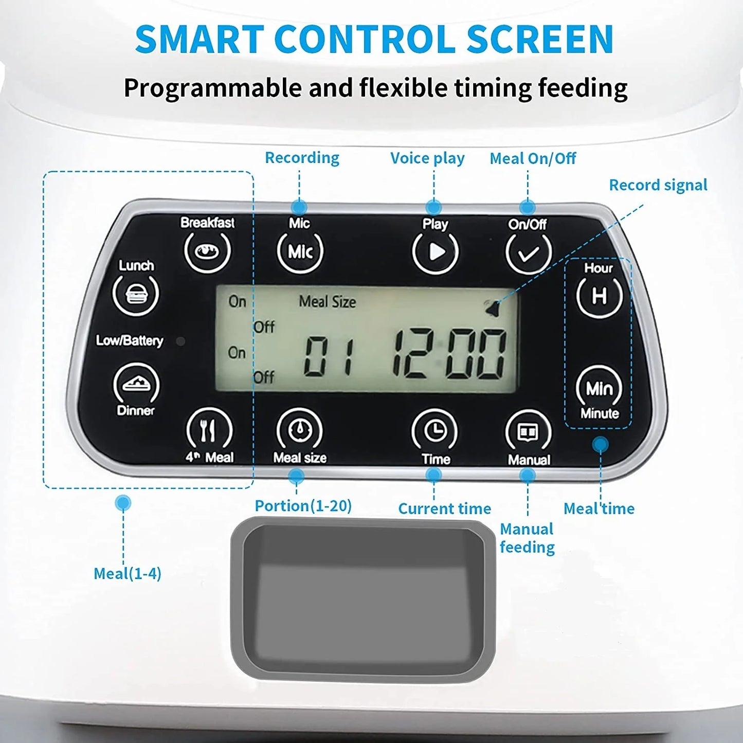 YES4PETS 3.5L Visible Automatic Digital Pet Dog Cat Feeder Food Bowl Dispenser $140.00 AUD