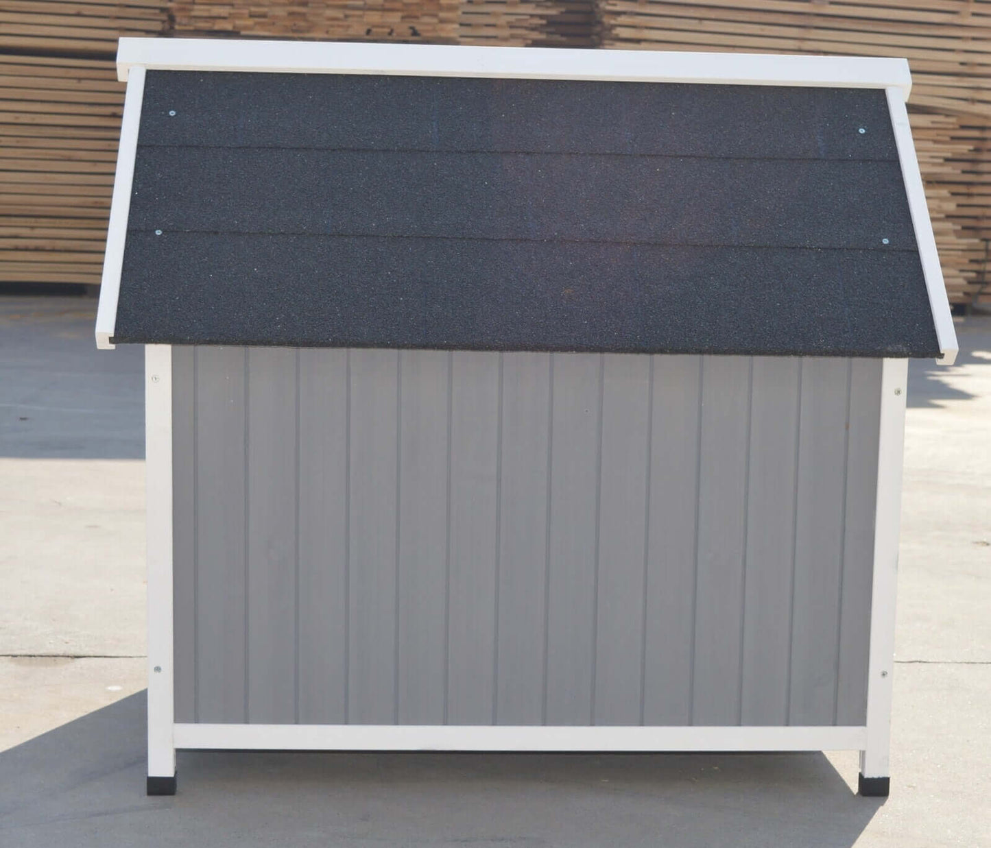 YES4PETS Grey Large Timber Pet Dog Puppy Wooden Cabin Kennel Timber House