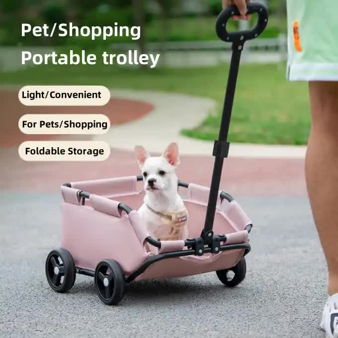 Compact Foldable Pet Stroller for Dogs and Cats – Lightweight Travel Pushchair for Small Pets, Teddy Dogs, and Cats – Portable and Collapsible Pet Buggy for Outdoor Adventures