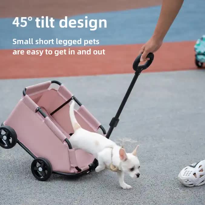 Compact Foldable Pet Stroller for Dogs and Cats – Lightweight Travel Pushchair for Small Pets, Teddy Dogs, and Cats – Portable and Collapsible Pet Buggy for Outdoor Adventures