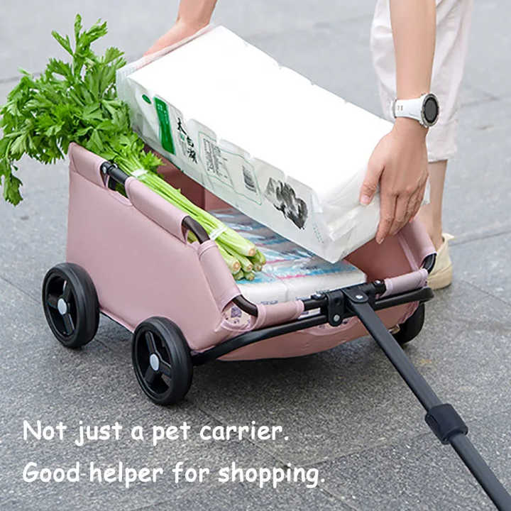 Compact Foldable Pet Stroller for Dogs and Cats – Lightweight Travel Pushchair for Small Pets, Teddy Dogs, and Cats – Portable and Collapsible Pet Buggy for Outdoor Adventures