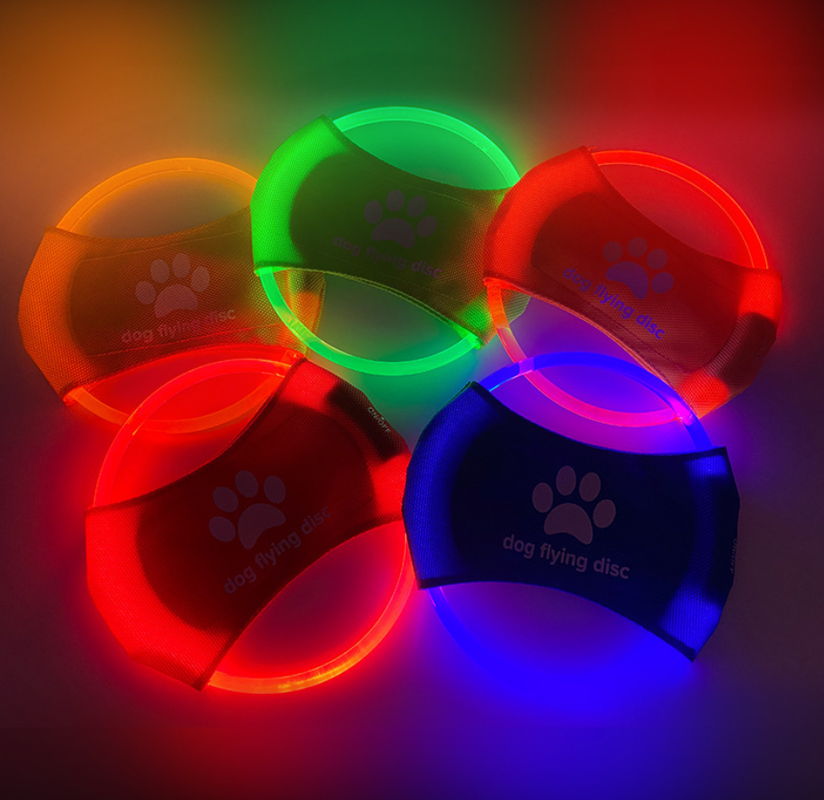 LED Light Up Dog Frisbee - Rechargeable & Durable Pet Toy