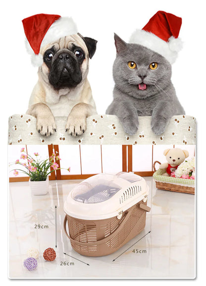 YES4PETS SMALL DOG CAT CRATE PET RABBIT GUINEA PIG FERRET CARRIER CAGE WITH MAT-BROWN