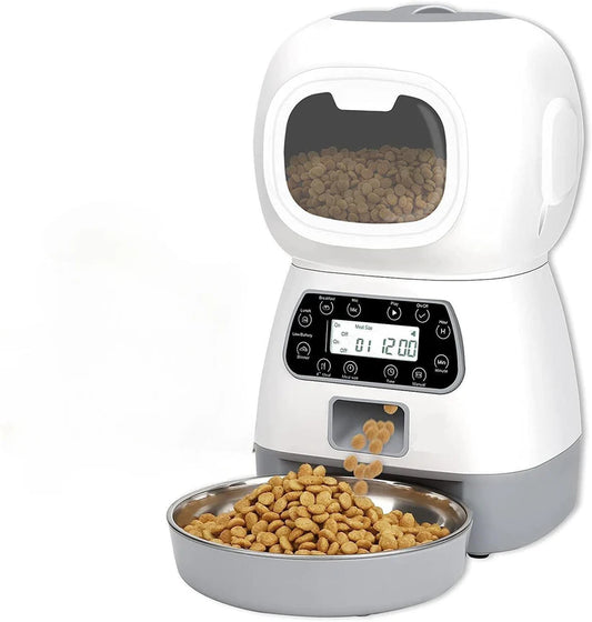 YES4PETS 3.5L Visible Automatic Digital Pet Dog Cat Feeder Food Bowl Dispenser $140.00 AUD