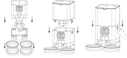 YES4PETS 6L Automatic Digital Pet Dog Cat Feeder Double Food Bowl Dispenser