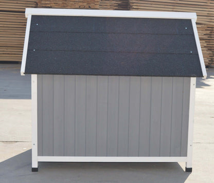 YES4PETS Grey Large Timber Pet Dog Puppy Wooden Cabin Kennel Timber House