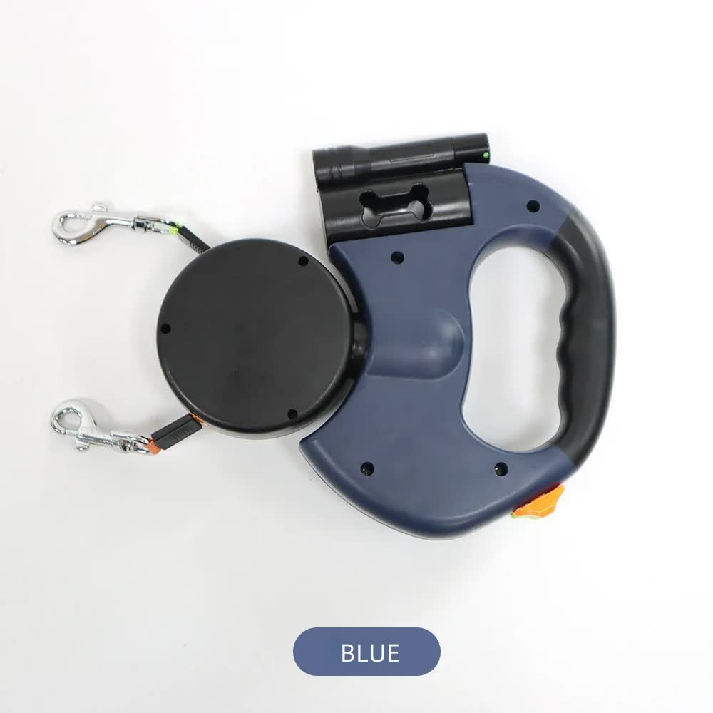 Dual Retractable Dog Leash - 2-in-1 Automatic Leash for Walking Two Dogs