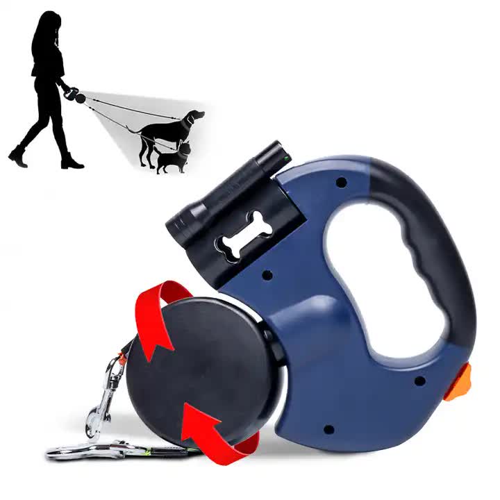 Dual Retractable Dog Leash - 2-in-1 Automatic Leash for Walking Two Dogs