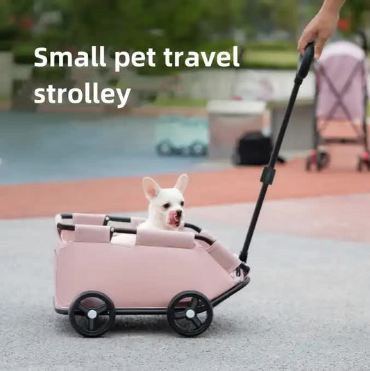 Compact Foldable Pet Stroller for Dogs and Cats – Lightweight Travel Pushchair for Small Pets, Teddy Dogs, and Cats – Portable and Collapsible Pet Buggy for Outdoor Adventures