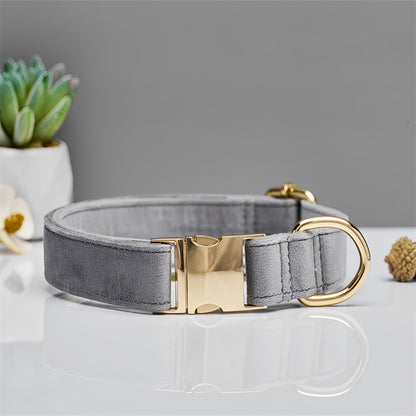 Grey Durable Dog Collar with Metal Buckle - Adjustable Nylon Pet Collar for Small to Large Dogs