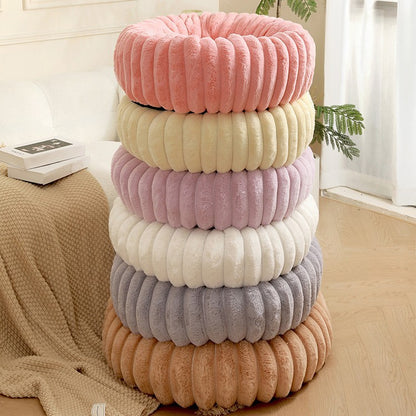 Plush Pet Bed - 40cm Round Dog & Cat Mat, Cozy PP Cotton Filled, Comfortable Pet Supplies