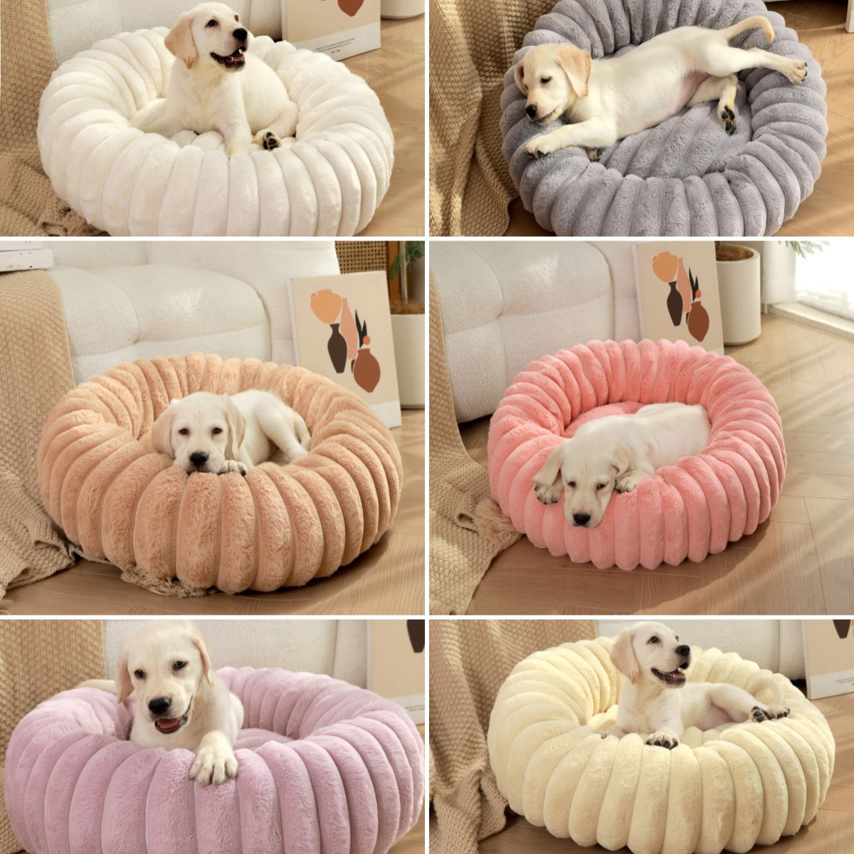 Plush Pet Bed - 40cm Round Dog & Cat Mat, Cozy PP Cotton Filled, Comfortable Pet Supplies