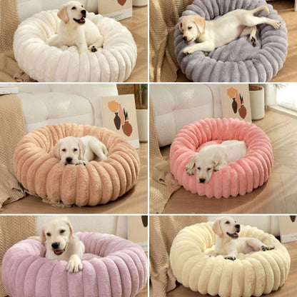 Plush Pet Bed - 40cm Round Dog & Cat Mat, Cozy PP Cotton Filled, Comfortable Pet Supplies