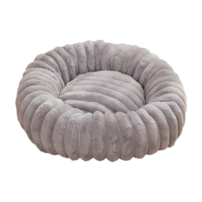 Plush Pet Bed - 40cm Round Dog & Cat Mat, Cozy PP Cotton Filled, Comfortable Pet Supplies