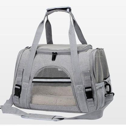 Portable Pet Bag for Small Dogs and Cats - Black Travel Tote with Pet Mat (44x25x28cm)