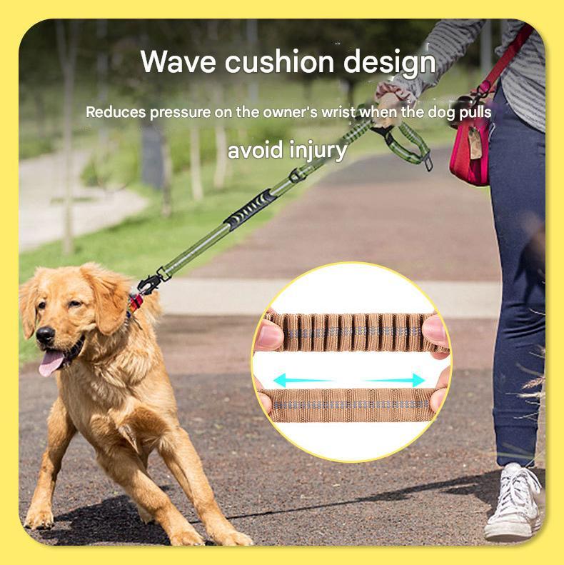 Pink Shock Absorbing Dog Leash with Reflective Stitching - 135cm for Small to Large Dogs