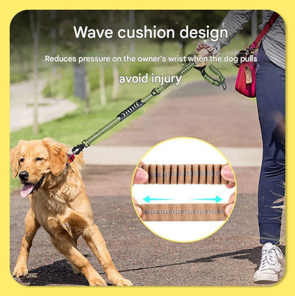 Pink Shock Absorbing Dog Leash with Reflective Stitching - 135cm for Small to Large Dogs